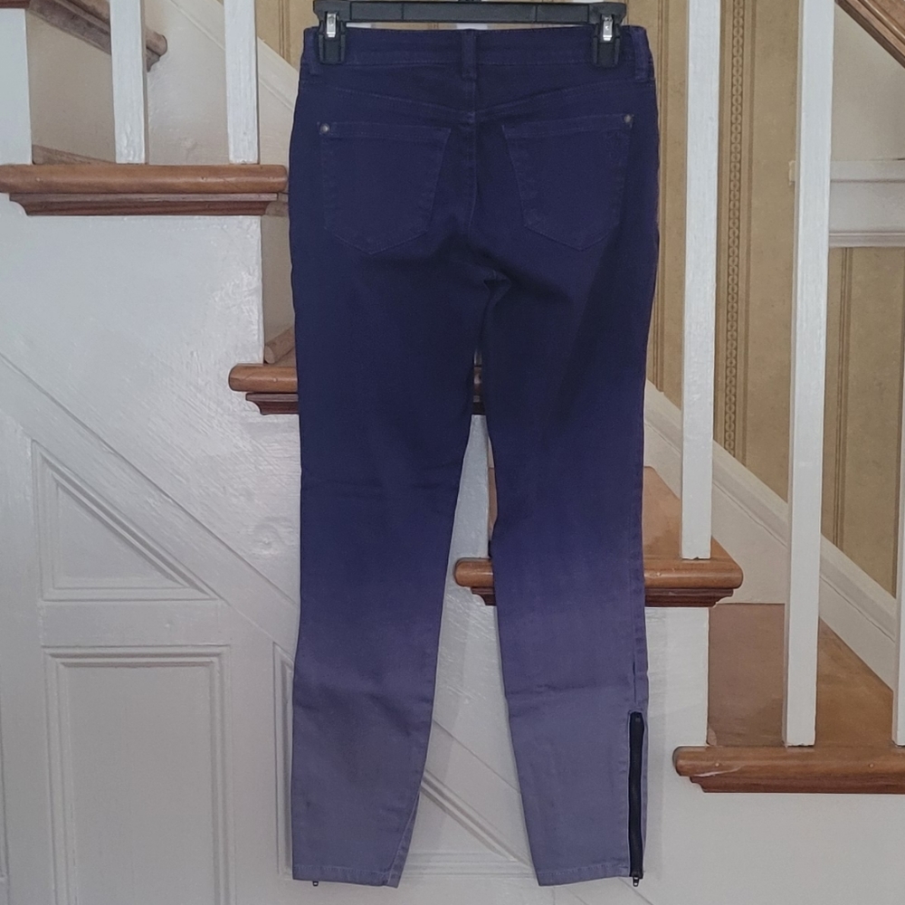 JESSICA SIMPSON Denim Purple Ombre Jeans Kiss Me Ankle Skinny  Size 26 - Picture 4 of 8